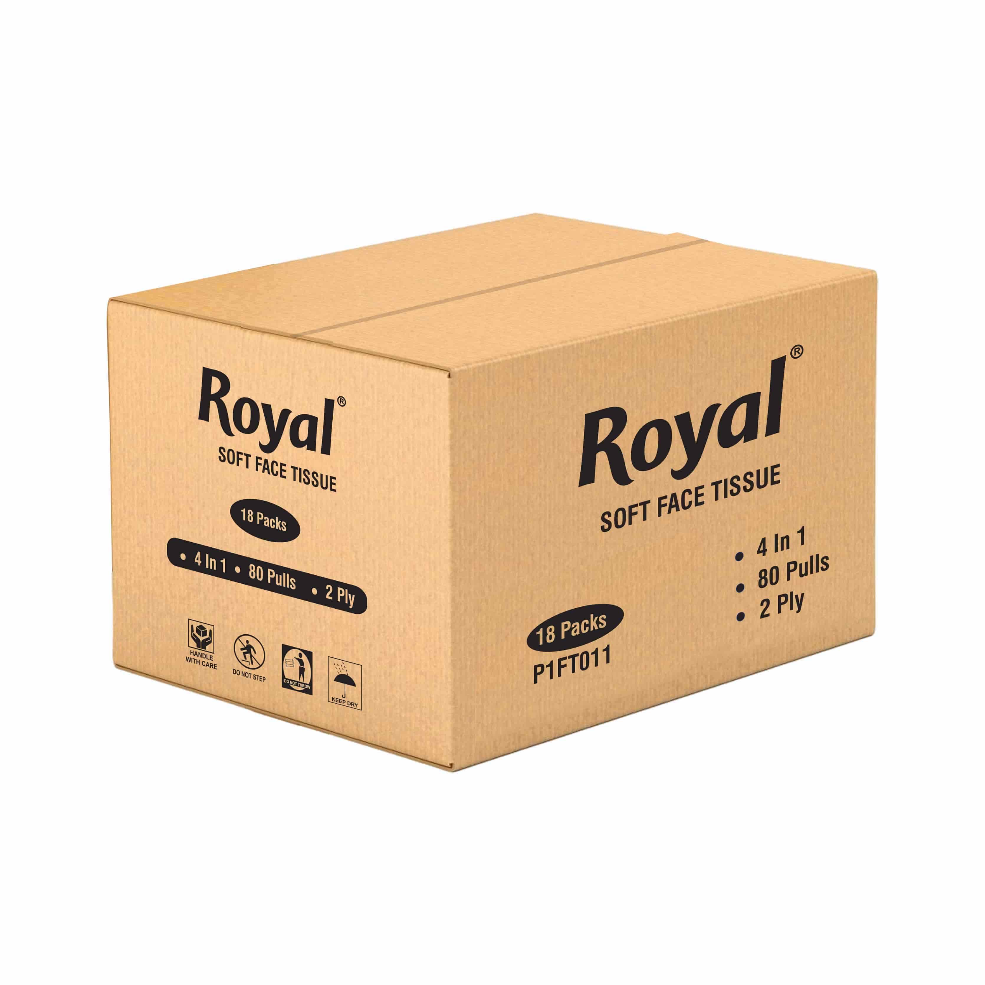 Royal Tissue Paper Box 80 Pulls pack of 4